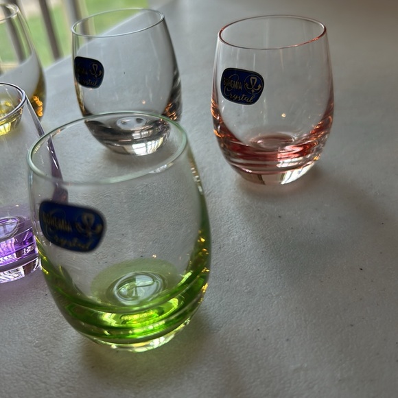 6 Small 2 oz Bohemia Crystal Rainbow Glasses New - Picture 7 of 11